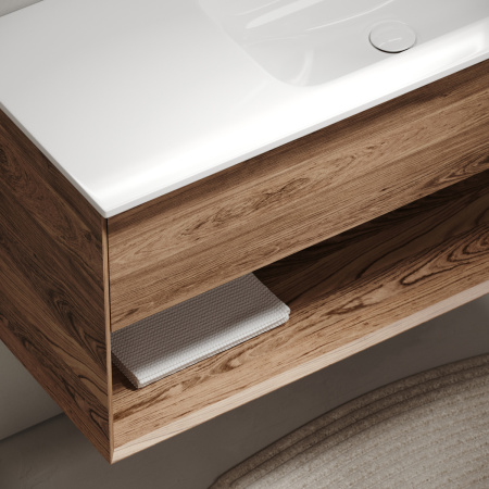 Тумба под раковину Sancos Marmi 1.0 MR1.0100RECH 100х40 подвесная цвет коричневый